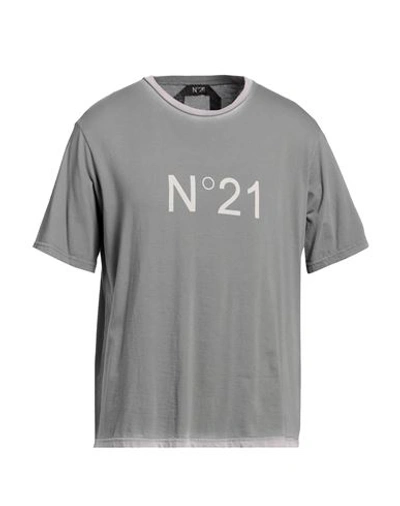 N°21 Man T-shirt Grey Size M Cotton