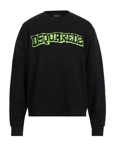 Dsquared2 Man Sweatshirt Black Size Xxl Cotton