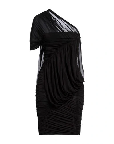 Rick Owens Woman Mini Dress Black Size 8 Cupro, Elastane