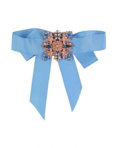 Matilde Cano Woman Belt Azure Size 4 Textile Fibers In Blue