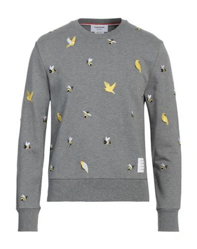 Thom Browne Man Sweatshirt Grey Size 4 Cotton