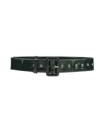 Dries Van Noten Woman Belt Dark Green Size 36 Soft Leather