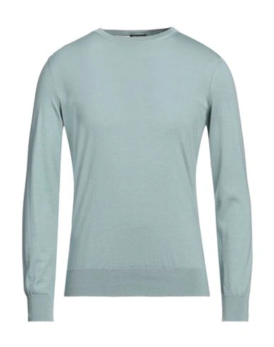 Zegna Man Sweater Pastel Blue Size 42 Cashmere, Silk
