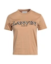 Lanvin Woman T-shirt Camel Size Xs Cotton, Polyester, Elastane In Beige