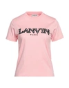 Lanvin Woman T-shirt Light Pink Size S Cotton, Polyester, Elastane