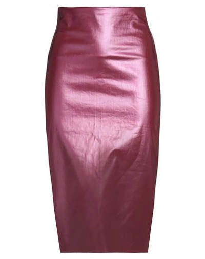 Rick Owens Woman Denim Skirt Fuchsia Size 6 Cotton, Elastomultiester, Rubber In Pink