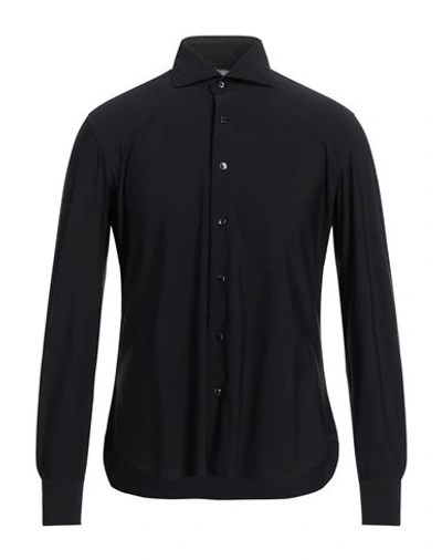 Barba Napoli Man Shirt Black Size 15 ½ Polyamide, Elastane