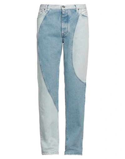 Off-white Man Denim Pants Blue Size 34 Cotton