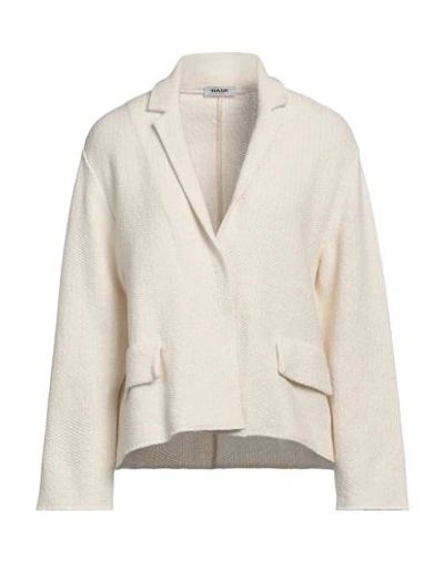 Base Woman Blazer Beige Size 6 Cotton, Organic Cotton, Acrylic, Polyamide, Polyester