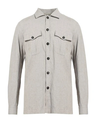 Gran Sasso Man Shirt Dove Grey Size 40 Linen