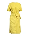 Attic And Barn Woman Midi Dress Acid Green Size M Cotton In Green
