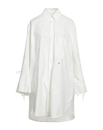 Palm Angels Woman Shirt White Size 4 Cotton, Metal