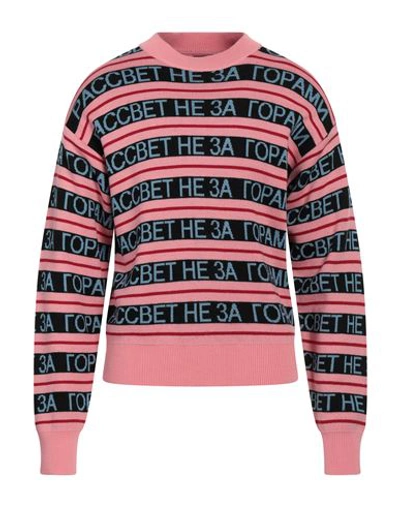 Rassvet Man Sweater Pink Size M Wool, Acrylic
