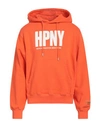 Heron Preston Man Sweatshirt Orange Size S Cotton, Elastane