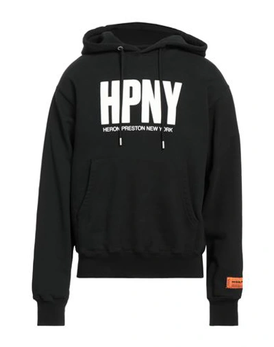 Heron Preston Man Sweatshirt Black Size L Cotton, Elastane