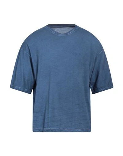 Novemb3r Man T-shirt Slate Blue Size 1 Cotton, Linen