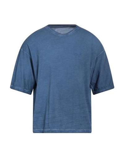 Novemb3r Man T-shirt Slate Blue Size 2 Cotton, Linen