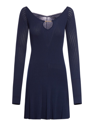 JACQUEMUS JACQUEMUS LONG SLEEVE SCALLOPED MINI DRESS