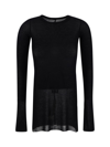 Rick Owens Fine-ribbed Long-sleeve T-shirt In Black