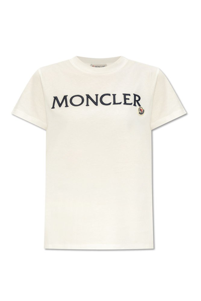 Moncler Logo Printed Crewneck T In White