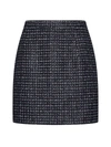 Alessandra Rich Sequined Tweed Mini Skirt In Blue
