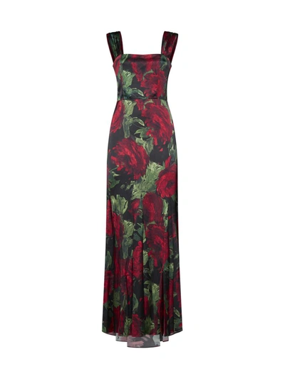 Alice And Olivia Dress In Cloud Floral Bordeaux Lg