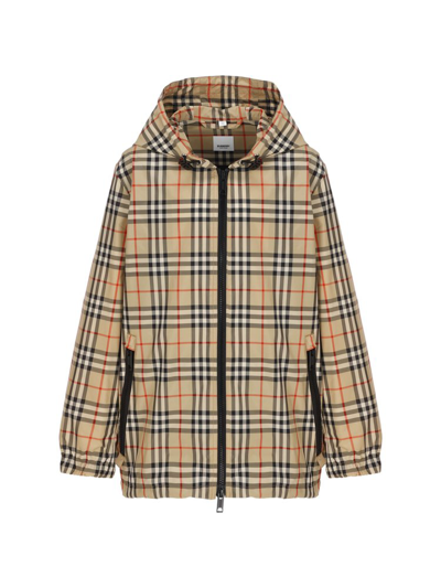 BURBERRY BURBERRY CHECKED HOODED JACKET