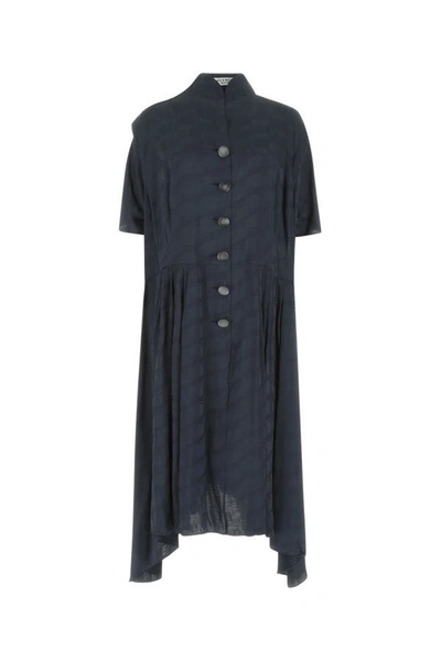 Balenciaga Navy Blue Viscose Shirt Dress Nd  Donna 1 In Grey