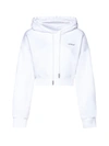 Off-white Printed Cropped Hoodie In Multicolour