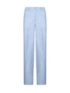 P.a.r.o.s.h . Pleated Wide-leg Trousers In Azzurro Polvere