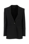 Givenchy Structured Wool Blend Blazer With Padded Shoulders In Black