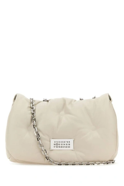 Maison Margiela Woman Chalk Nappa Leather Medium Glam Slam Shoulder Bag In White