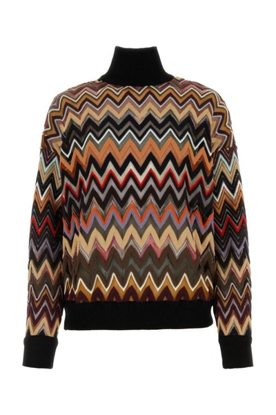 Missoni Wool-blend Turtleneck Jumper In Multicolor