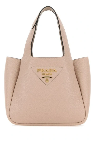 Prada Woman Light Pink Leather Handbag