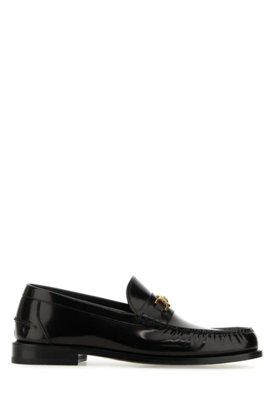 Versace Man Black Leather Medusa  95 Loafers