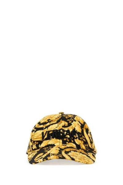 Versace Man Embroidered Cotton Baseball Cap In Multicolor