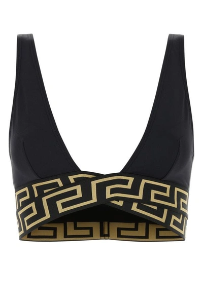 Versace Woman Black Stretch Nylon Bikini Top