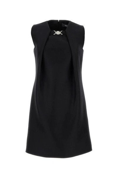 VERSACE VERSACE WOMAN BLACK TWILL MINI DRESS