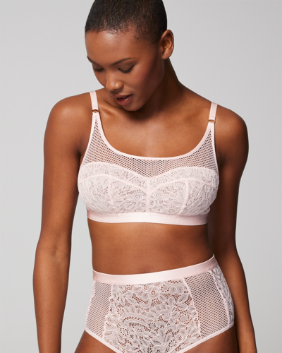 Soma Mixed Media Bralette In Pink Size Xl |