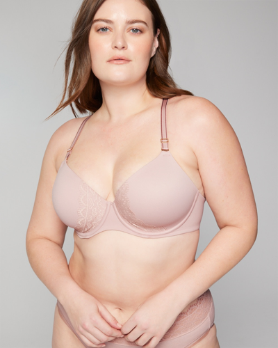 Soma Embraceable Perfect Coverage Convertible Bra With Lace Back In Blush Pink Nude Size 40ddd |  Wom In Light Pink Nude
