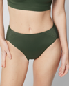 SOMA WOMEN'S VANISHING TUMMY HIGH-LEG BRIEF WITH LACE UNDERWEAR IN GREEN SIZE SMALL | SOMA