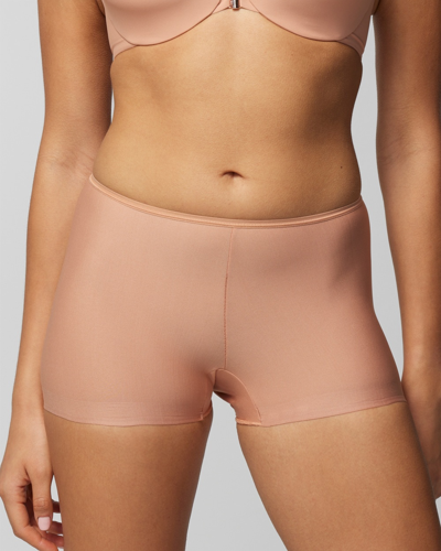 Soma Women's No Show Microfiber Boyshort Underwear In Nude Size Medium |  Vanishing Edge Panties