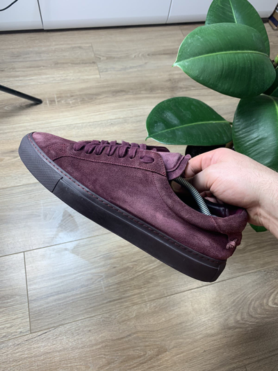 Pre-owned Givenchy Low-top Sneakers Burgundy Suede In Red