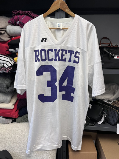 Pre-owned Jersey X Vintage Russel Athletic Rockets Jersey In White