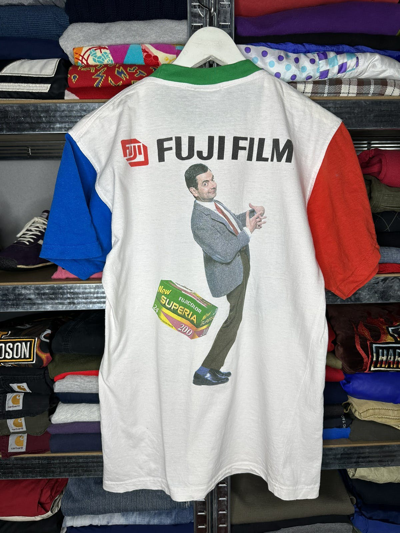 Pre-owned Movie X Vintage 90's Fuji Film Mr. Bean Movie Sport Football Cup Tee In White