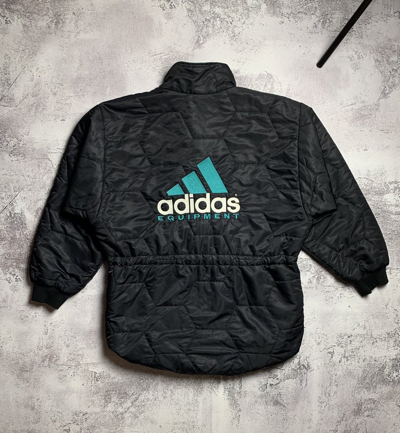 Pre-owned Adidas X Vintage Adidas Equipment Big Logo Black Jacket