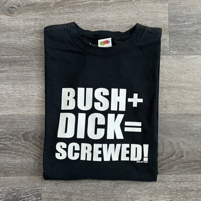 Pre-owned Humor X Vintage Y2k Funny Humor Political Bush T Shirt In Black