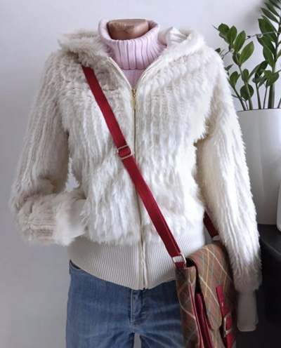 Pre-owned Archival Clothing X Mink Fur Coat Vintage Yohji Style Fur Bomber Jacket In White
