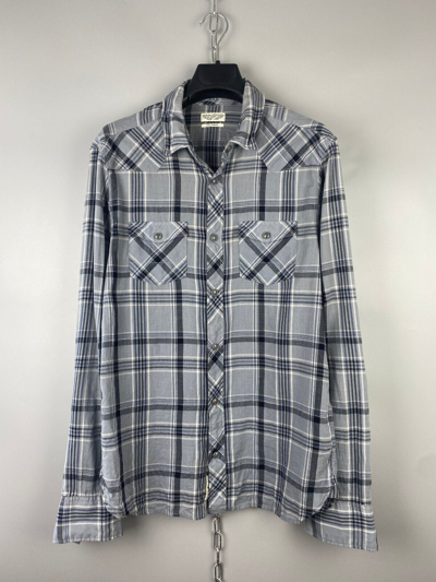 Pre-owned Allsaints All Saints Button Long Sleeve Fairfield Casual Shirt In Grey