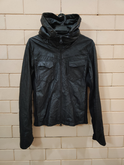 Pre-owned Buffalo Bobs Crumple Leather Jacket In Black